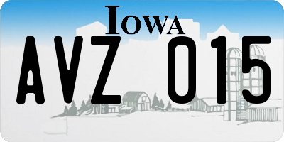 IA license plate AVZ015