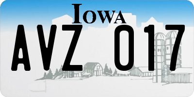 IA license plate AVZ017