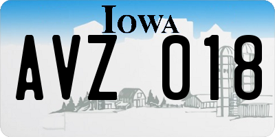 IA license plate AVZ018