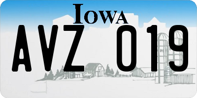 IA license plate AVZ019