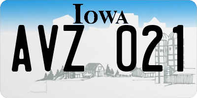 IA license plate AVZ021