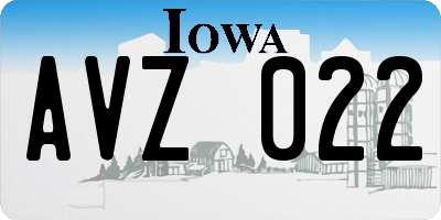 IA license plate AVZ022