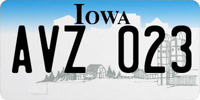 IA license plate AVZ023