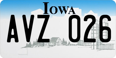 IA license plate AVZ026