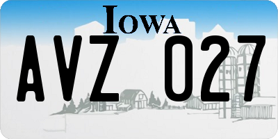 IA license plate AVZ027