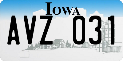 IA license plate AVZ031