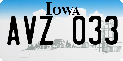 IA license plate AVZ033