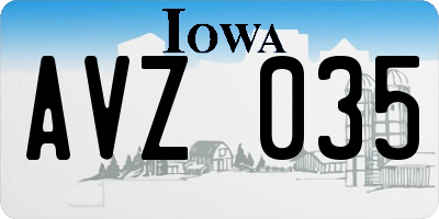 IA license plate AVZ035