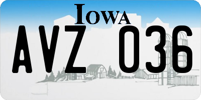 IA license plate AVZ036