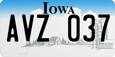 IA license plate AVZ037