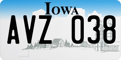 IA license plate AVZ038