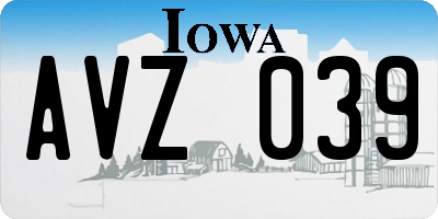 IA license plate AVZ039