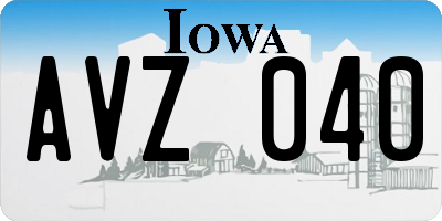 IA license plate AVZ040