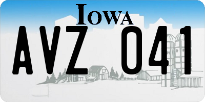 IA license plate AVZ041