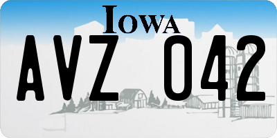 IA license plate AVZ042