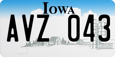 IA license plate AVZ043