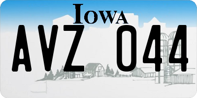 IA license plate AVZ044