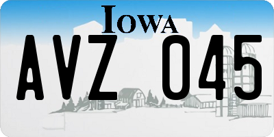 IA license plate AVZ045