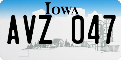 IA license plate AVZ047