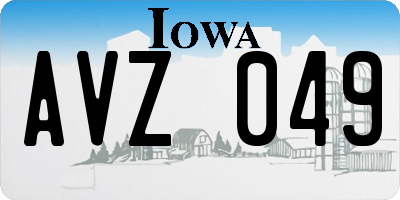 IA license plate AVZ049