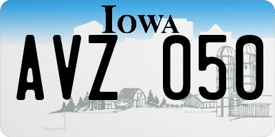 IA license plate AVZ050