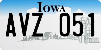 IA license plate AVZ051