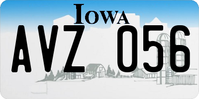 IA license plate AVZ056