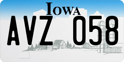 IA license plate AVZ058