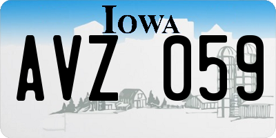 IA license plate AVZ059