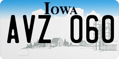 IA license plate AVZ060