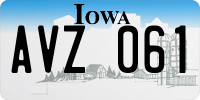 IA license plate AVZ061