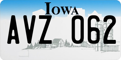 IA license plate AVZ062