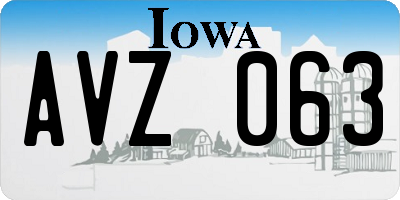IA license plate AVZ063
