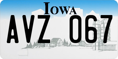 IA license plate AVZ067