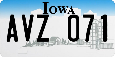 IA license plate AVZ071
