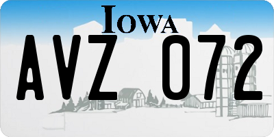 IA license plate AVZ072