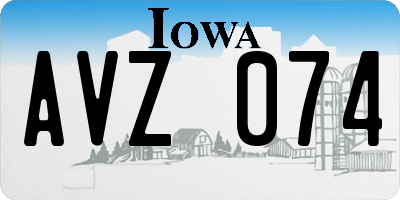 IA license plate AVZ074