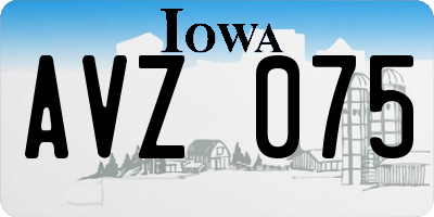 IA license plate AVZ075