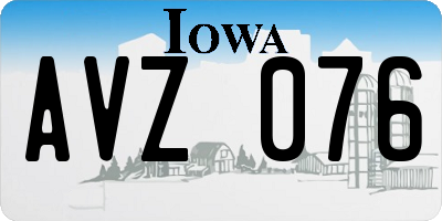IA license plate AVZ076