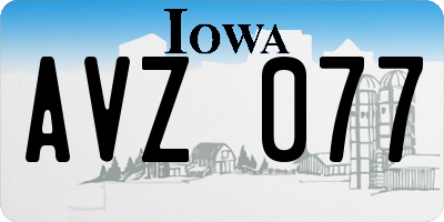 IA license plate AVZ077