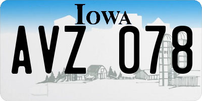 IA license plate AVZ078