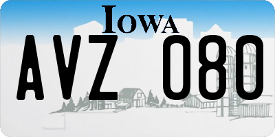 IA license plate AVZ080