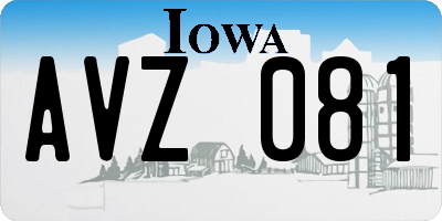 IA license plate AVZ081