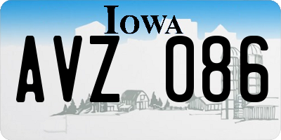 IA license plate AVZ086