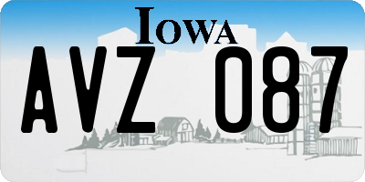 IA license plate AVZ087
