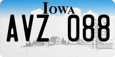 IA license plate AVZ088