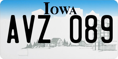 IA license plate AVZ089