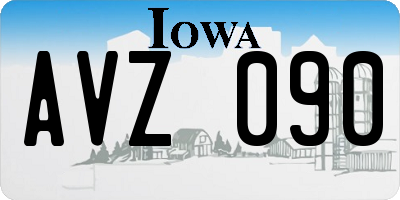 IA license plate AVZ090
