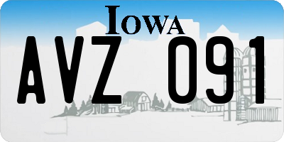 IA license plate AVZ091