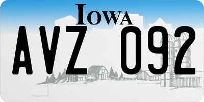 IA license plate AVZ092